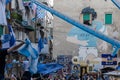 The supporters of the Napoli football team celebrate the championship victory in the city