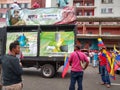 Supporters of Nicolas Maduro march in Caracas to commemorate the first anniversary of reelection