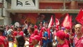 Supporters of Nicolas Maduro march in Caracas to commemorate the first anniversary of reelection