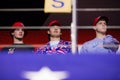 Supporters of President Donald J. Trump Watching Rally Royalty Free Stock Photo