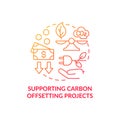 Supporting carbon offset projects concept icon