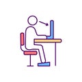 Supporting correct posture RGB color icon Royalty Free Stock Photo