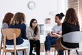 Supporting each other during psychotherapy group meeting Royalty Free Stock Photo