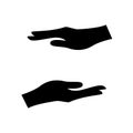 Supporting hands illustration. Vector protecting hands icon Royalty Free Stock Photo