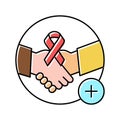 supportive dermato-oncology program color icon vector illustration Royalty Free Stock Photo