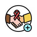 supportive dermato-oncology program color icon vector illustration Royalty Free Stock Photo