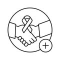 supportive dermato-oncology program line icon vector illustration Royalty Free Stock Photo