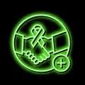 supportive dermato-oncology program neon glow icon illustration Royalty Free Stock Photo