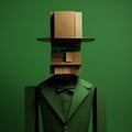 Suprematism Minimalism: The Leprechaun Humanoid Paper Puppet