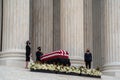 Supreme Court Building with Justice Ginsburg's casket. Royalty Free Stock Photo