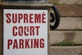 Supreme Court Parking sign with steps as background