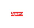 Supreme logo editorial illustrative on white background