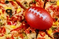 Supreme pizza for american football party Royalty Free Stock Photo