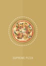 Supreme pizza design. Vector illustration decorative design