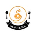 Supreme spaghetti logo with s letter typography design