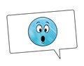 Suprised emoticon inside bubble scribble Royalty Free Stock Photo