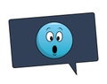 Suprised emoticon inside bubble Royalty Free Stock Photo