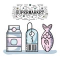 Suprmarket with variety products and commerce shop