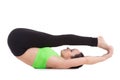 Supta Paschimottanasana Yoga Pose Royalty Free Stock Photo