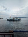 Surabaya, East Java - December 1, 2020: the view from the ferry while sailing across the Bali Sea.