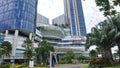 Four Point Hotel by Sheraton tower building in the PTC Pakuwon Trade Center mall with beautiful cloud sky background