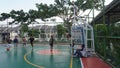 the children spent the afternoon barefoot playing soccer