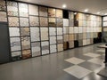 A ceramic tile product showroom with an array of ceramic tiles Royalty Free Stock Photo