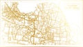 Surabaya Indonesia City Map in Retro Style in Golden Color. Outline Map