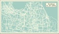 Surabaya Indonesia City Map in Retro Style. Outline Map