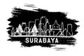 Surabaya Indonesia City Skyline Silhouette. Hand Drawn Sketch Royalty Free Stock Photo