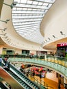 Sky light in a mall, as a supporting element of modern mall interiors.