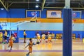 SURABAYA, 03/03/2020 INDONESIA: kids playing indoor basketball, during a final competition