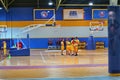 SURABAYA, 03/03/2020 INDONESIA: kids playing indoor basketball, during a final competition