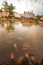 Restaurant above a pool with unique architecture Royalty Free Stock Photo