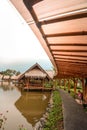 Restaurant above a pool with unique architecture Royalty Free Stock Photo