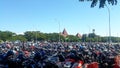 Motorcycles parking lot at Juanda international airport Royalty Free Stock Photo