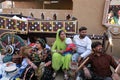 Surajkund, Faridabad, Haryana, India - February 14, 2020 - Indian Family of Handicraft sellers during the 34th Surajkund