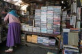 Surakarta,ID - July 16th, 2022. A picture of a bookstore at Pasar Buku Lawas Gladak, Surakarta, Indonesia.