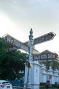 Surakarta, Indonesia - December 23, 2021: A signpost in the Solo city area that shows tourist directions