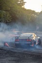 Nissan 180sx drift car in tandem drift session in Indonesia drift series event