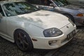 White Toyota Supra A80 Turbo MK IV in JDM run car meet Royalty Free Stock Photo