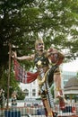Surakarta, Indonesia - September 1, 2021: A statue of the Indonesian wayang figure, Gathotkaca,