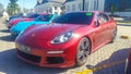 Surakarta July 13th 2019 Red Porsche Panamera in a parking lot