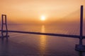 Suramadu bridge at sunset time