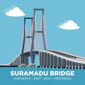 SURAMADU NATIONAL BRIDGE JEMBATAN SURAMADU is a bridge that crosses the Madura Strait, connecting Java Island in Surabaya and