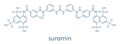 Suramin sleeping sickness drug molecule. Skeletal formula. Royalty Free Stock Photo