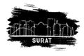 Surat India City Skyline Silhouette. Hand Drawn Sketch