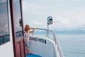 Surat Thai, Thailand - January 24, 2018: Tourists traveling on a ferry to the Koh Samui and Koh Phangan islands Royalty Free Stock Photo