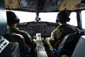 Surat Thani, Thailand - January 12, 2011 : Royal Thai Air Force Hawker Siddeley HS748 cockpit in flight