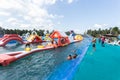 SURAT THANI, THAILAND - JANUARY 2 : The unidentified people in The Pirate water park